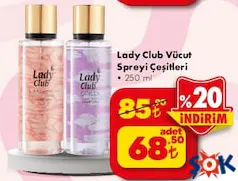 LADY CLUB VÜCUT SPREYİ ÇEŞİTLERİ 250 ML LADY CLUB VÜCUT SPREYİ ÇEŞİTLERİ 250 ML